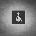 Wheelchair Sign D06 - Black - Powder Coated Aluminum