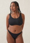 Cotton On Plus Full Bikini Bottom-black Crinkle