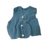 Women's Solid V-neck Sweater Vest - Knitting Elegant Pullover Casual All-match Single Breasted Daily Top