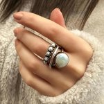 Vintage Ring Inlaid Faux Pearl Multilayer Design Matching Daily Clothing Party Accessories For Women