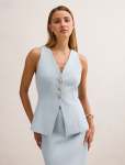 Larissa Long Waistcoat - 16 Sky Blue Suit