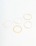Kids Beaded Heart & Mixed Stretch Bracelets 5-PACK