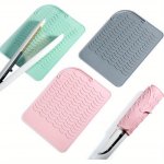 Silicone Heat-resistant Mat For Hair Styling Tool Non-slip Pads For Curling Irons And Straighteners Various Colors Desk And Coun