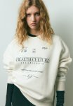 Oversized Motif-detail Sweatshirt - White Multi