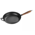 Staub Cast Iron Frying Pan Skillet With Wooden Handle 28CM 2.6L Black