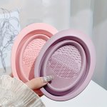 Portable Silicone Makeup Brush Cleaner - Foldable Lightweight & Gentle On Bristles For Artists And Students