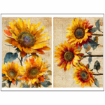 Tear Resistant Deco Print Sunflower Fussy