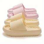 Simple Solid Color Slides Casual Open Toe Soft Sole Shoes Comfortable Indoor Home Bathroom Slides