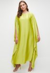 Slash Neck Kaftan Dress - Green