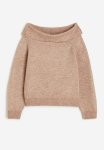 Off-the-shoulder Jumper - Beige