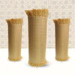Light Brown Rattan Cane Webbing Roll 39.88X100.08CM - Durable Plastic Craft Material For Diy Knitting & Crochet Projects Fabric