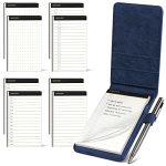 Wemate 10 Pieces Small Notepad Holder Set Pocket Notebook - Included MINI Pocket Notepad Holder Set With 8 Memo Book Refills And