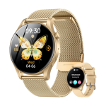 Toxiya Smart Watch Android iphone Fitness Ai Assistant Sport Tracker 100+ Sport Modes Fitness Tracker - Gold Dual Belt