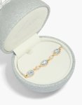 Goldair Gold Oval & Circle Cubic Zirconias Chain Bracelet