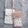 Mini Floral Print Crossbody Phone Bag For Women Shoulder Purses PU Leather Women's Crossbody Bag