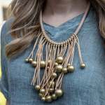 Multi Ball Rubber Choker - Beige Free