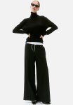 Wide Pull-on Trousers - Black