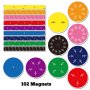 Tronmag 102 Pcs Magnetic Fraction Set - Eva Rainbow Tiles & Circles Counting & Math Manipulatives For Children