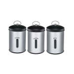 3 Piece 5LT Stainless Steel Canister Set Silver