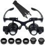 10 X 15X 20 X 25X LED Magnifier Illuminated Double Eye Glass Jeweler