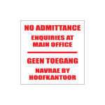 Enquiries At Main Office Sign