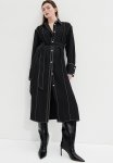 Tie-belt Shirt Dress - Black