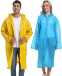 Borogo 2PCS Rain Ponchos For Adults Reusable Rain Coats For Adults Rain Jackets Raincoats For Men Women