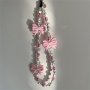 Sweet Pink Bowknot Pearl Beaded Phone Charm Strap Pendant For Iphone/ Samsung Accessories Chain Lanyard Woman Jewelry Hanging Cord Rope