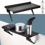 Versatile Tv & Monitor Top Shelf - Adjustable No-drill Installation Multi-use Storage Rack For Phones Computers & More - Black/w