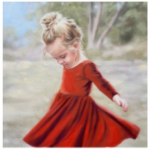 Cushion Cover Girl With Red Dress