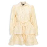 Ecru Tiered Long Sleeve Dress