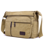 High Capacity Retro Canvas Shoulder Bag Crossbody Handbag For Men - 31CM - Various Colors Available - Khaki