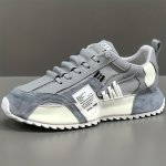 Comfy Trendy Platform Shoes For Outdoor Walking Jogging Camping All Seasons Men's Lace Up Sneakers