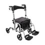 Rollator Wheelchair 2IN1 Foldable Silver And Black