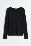 Ribbed Jersey Top - Black