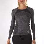 Women Tech Knit Long Sleeve Tee - M Teal Melange