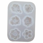 Ghost White Silicone Mould Assorted Flowers 8CM X 5.5CM X 1CM