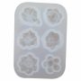 Ghost White Silicone Mould Assorted Flowers 8CM X 5.5CM X 1CM