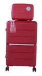 Smte Unbreakable Travel Luggage 2 Piece Suitcases Spinner 28 Wine Red With Keychain