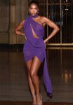 Sheer Chiffon Ruched Detail Asymmetric Drape Bodycon Dress - Purple