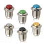 6PCS 12MM Momentary High Round Metal Push Button Switch Car Start Horn Speaker Bell Automatic Reset 12MM Metal Switch