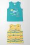 2 Pack Sleeveless T-Shirts Teal & Yellow - Teal / 18-24 Mths