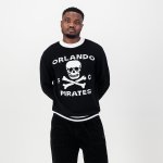 Tipped Crew Knit Ls Jersey- Black - 2XS