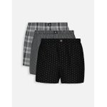 Au Essentials Black Print Cotton Boxers 3 Pack