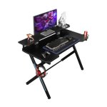 Volkano Vx Gaming Donahue Gaming Desk With Headphone Hook Black CT-1913L1-BK