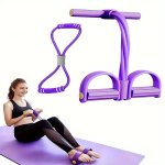 Versatile 8-SHAPED Resistance Band & 4-TUBE Pedal Puller Set For Sit-ups Fitness & Stretching - Perfect For Halloween Christmas