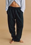 Linen-blend Joggers - Navy Blue
