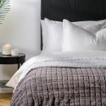Checked Faux Fur Rabbit Blanket Winter Grey - 200X230CM