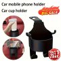 Buy 1 Get 1 Free: Round Multi-functional Car Seat Back Hooks With Cup Holder - Space-saving Organizer Durable Pp Material Easy Installation - Car