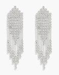 Silver Diamante Arrow Cupchain Drop Earrings